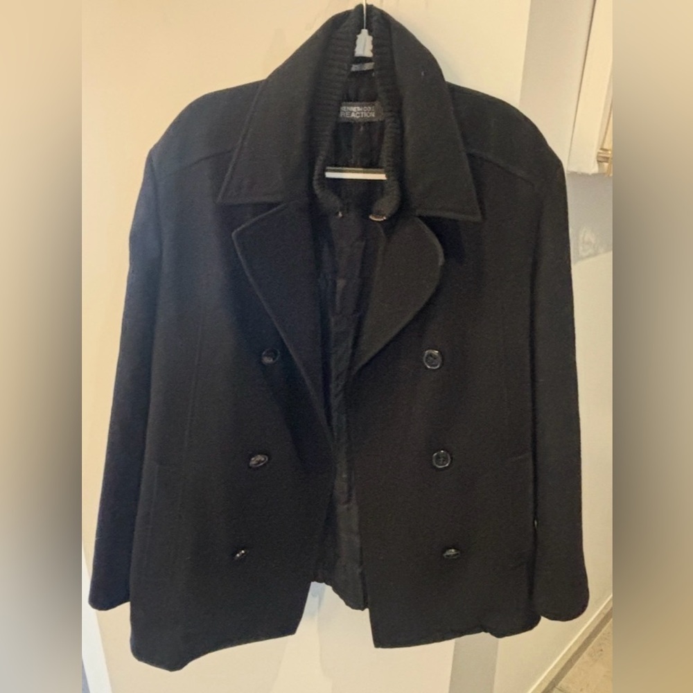 Kenneth Cole Men's Classic Black Pea Coat